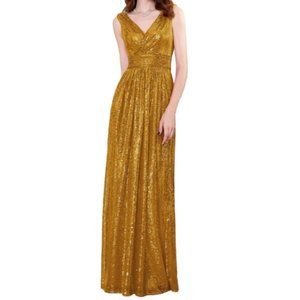 Kate Kasin 💌Free Shipping Sequin Sleeveless Floor Length Maxi Dress Size 6